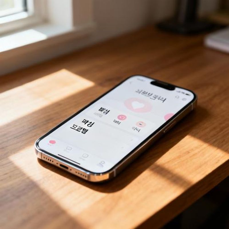 Korean dating app interface on smartphone screen
