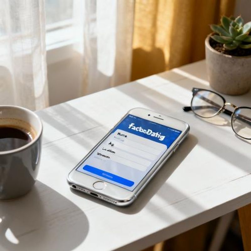 Facebook Dating app interface showing profile setup screen