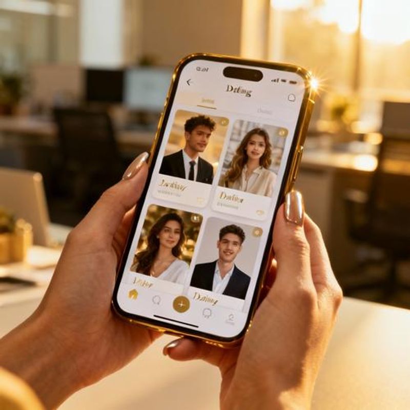 The Right Stuff dating app interface showing profile matching screen