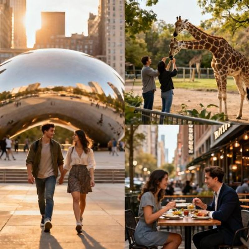 Chicago dating scene overview with couples meeting in various city locations