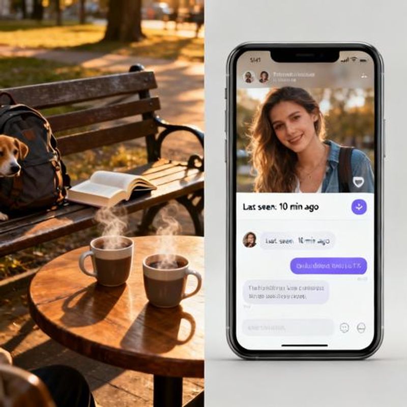 Split screen showing traditional dating versus modern app-based dating for divorced individuals