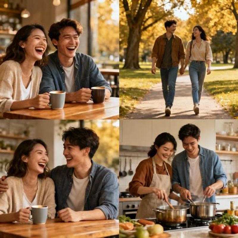 Diverse group of happy couples who met through dating apps