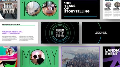 Museum of the City of New York MCNY 100 presentation page layouts