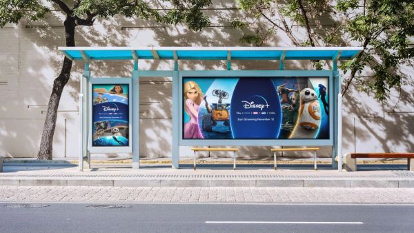 Disney+ posters bus shelter