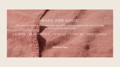 GreenRow website Made For Good values statement lasting responsible healthy ethical thoughtful