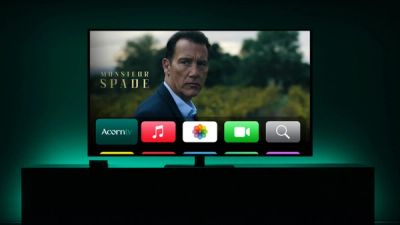 Acorn TV App Logo on TV screen in AppleTV interface