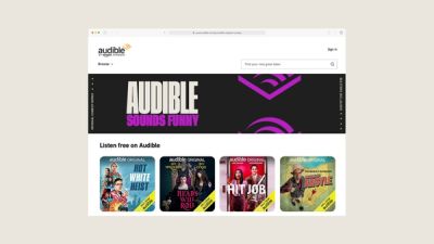 Audible Comedy campaign in browser window