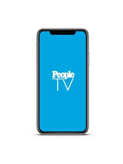 PeopleTV logo on iPhone screen