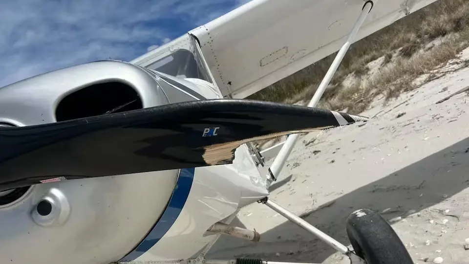 The extent of damage to Evan Wheeler's propeller