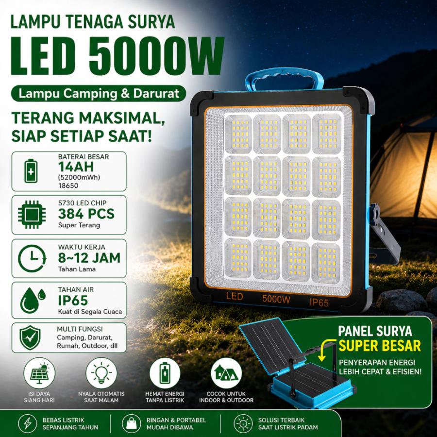 NOVAE 16 LED Solar Emergency Lamp - Super Bright, Durable, IP65 Waterproof Outdoor Spotlight
