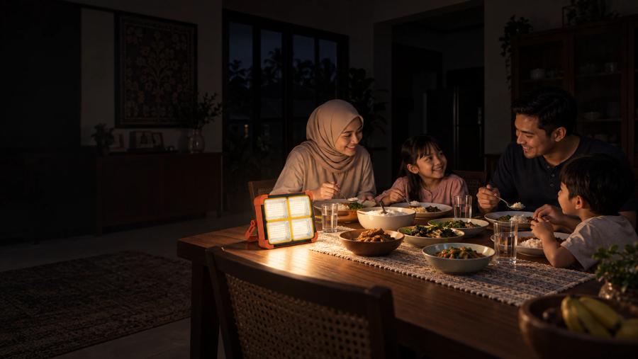 NOVAE portable emergency light providing dependable indoor backup lighting during a power outage