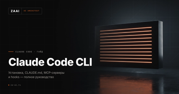 Тёмная плита с оранжевыми световыми полосами вместо строк терминала: Claude Code CLI