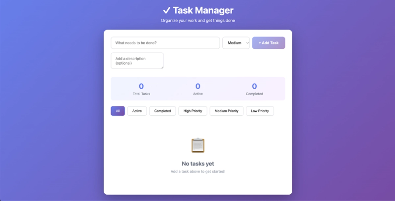 Изображение: базовый менеджер задач