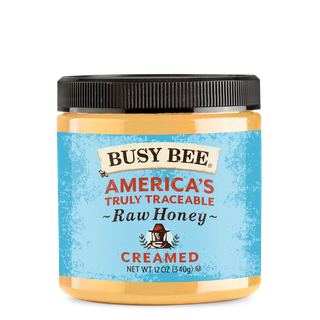 12 Oz Creamed Busy Bee Honey front