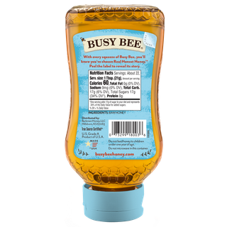 16 oz Raw USA Honey bottle back