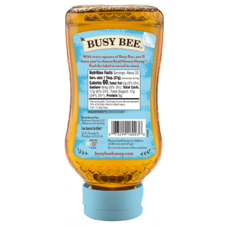 16 oz Raw USA Honey bottle back