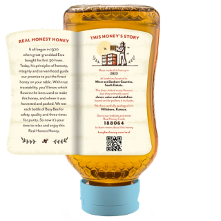 16 oz Raw USA Honey bottle peel away