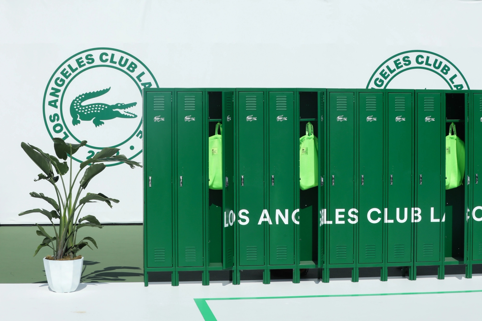 Los Angeles Club Lacoste, Lockers, Tennis Court with Plant