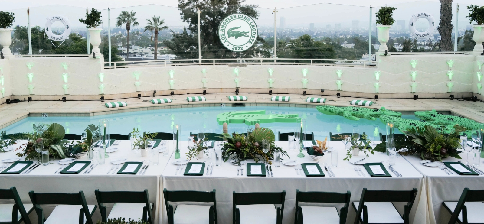 Sunset Tower Hotel custom dinner table, Lacoste