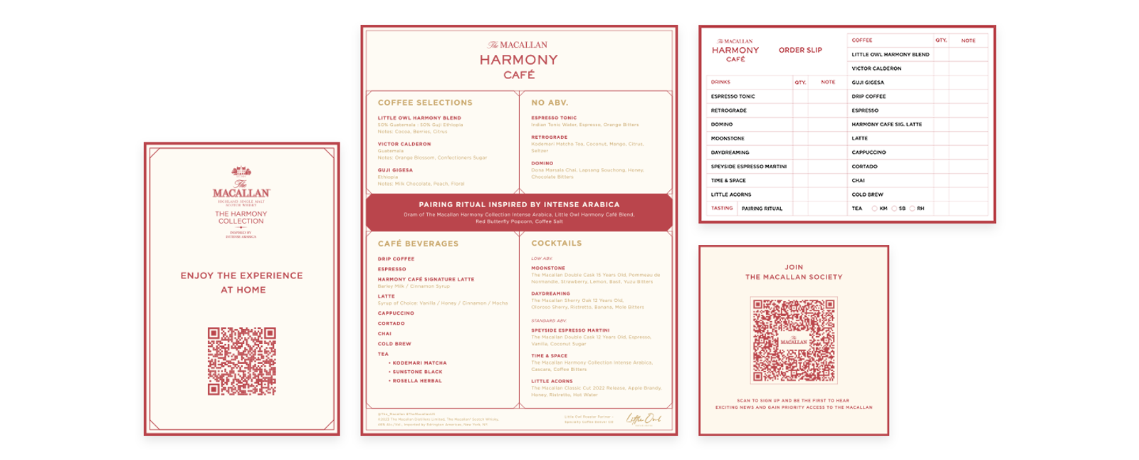 Macallan harmony cafe menu