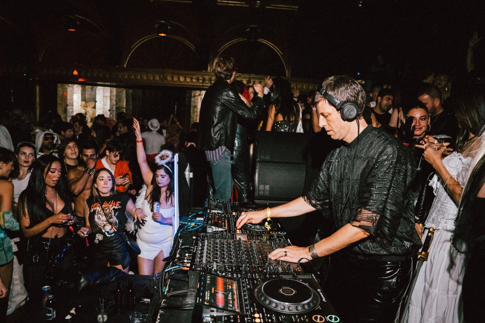 DJ playing at Matte Projects halloween party