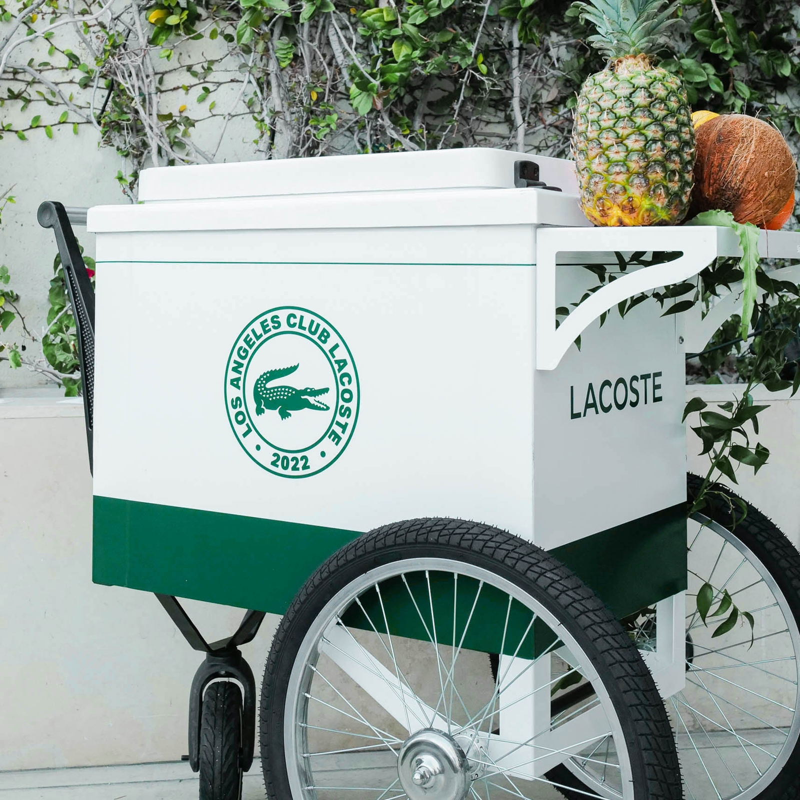 Los Angeles Club Lacoste custom juice cart with fruit