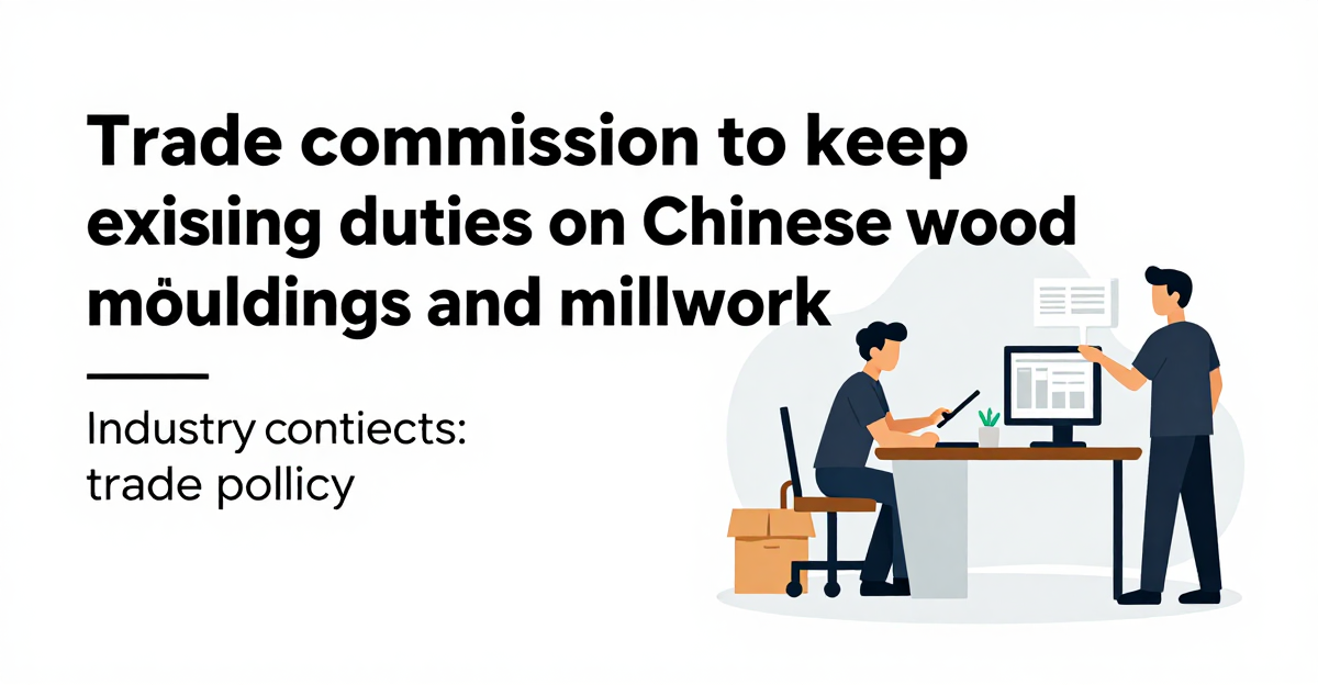 Trade commission to keep existing duties on Chinese wood mouldings and millwork — industry news illustration