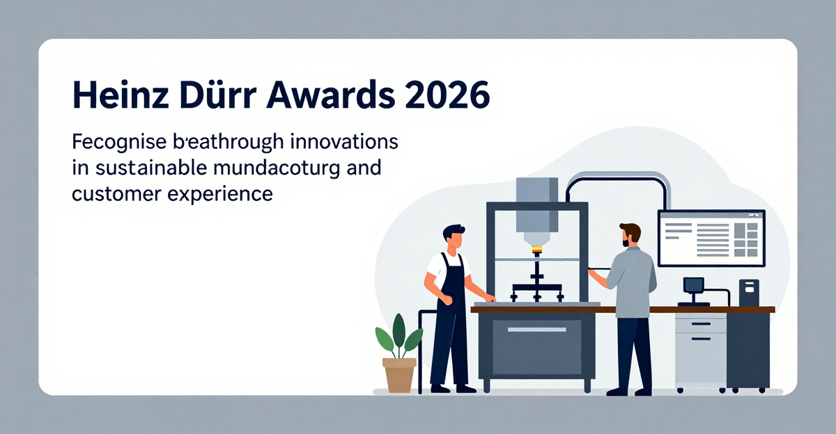 Heinz Dürr Awards 2026 recognise breakthrough innovations in sustainable manufacturing, automation and customer experience — industry news illustration