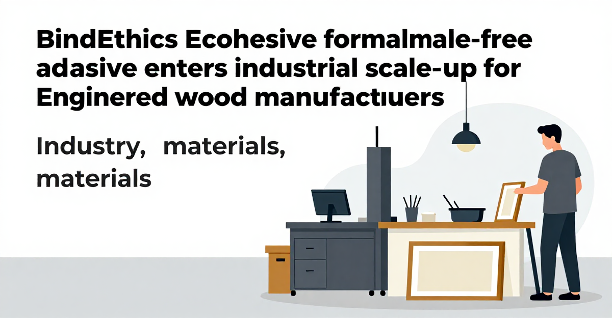 BindEthics Ecohesive formaldehyde-free adhesive enters industrial scale-up for engineered wood manufacturers — industry news illustration