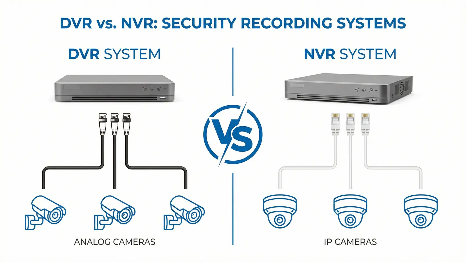 الفرق بين DVR و NVR: دليلك الشامل لاختيار نظام التسجيل المناسب