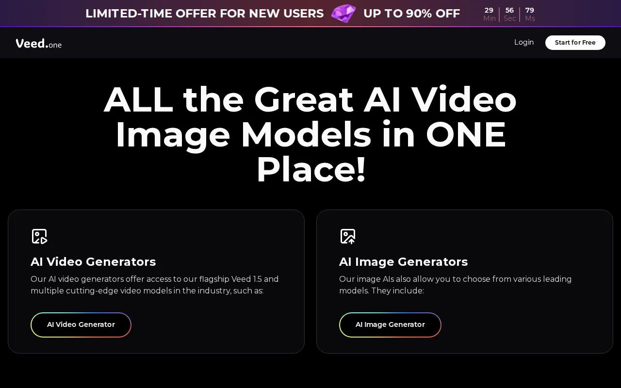 Screenshot of the VEED: Fast social editing and automatic captions website