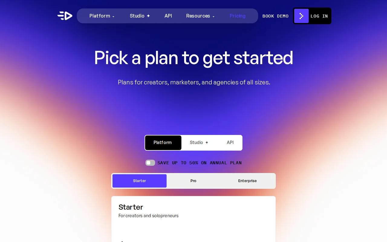 Screenshot of the Creatify website