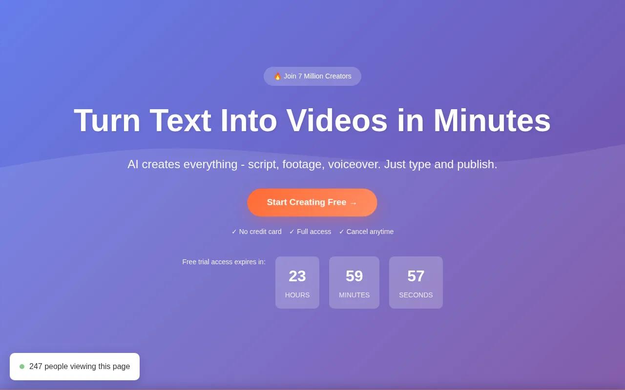 Screenshot of the InVideo AI website