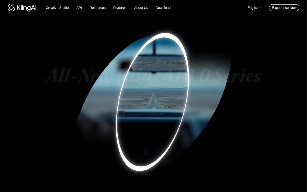 Screenshot of the Kling AI website
