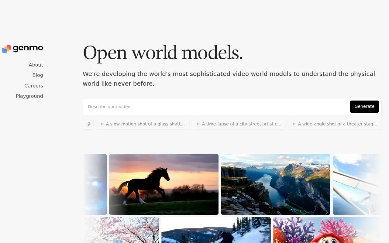 Screenshot of the Genmo website