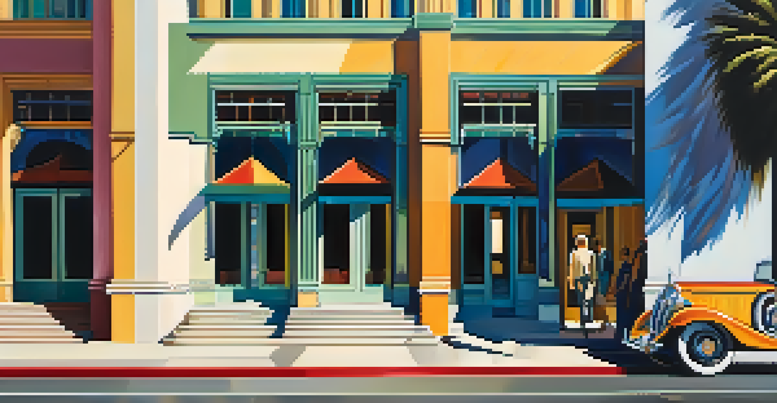 An Art Deco building in Pasadena with geometric designs and colorful details.