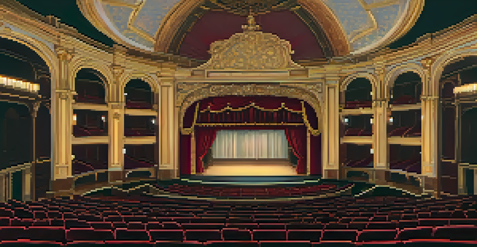 The interior of the Pasadena Playhouse, featuring ornate architecture and a warm theater atmosphere.