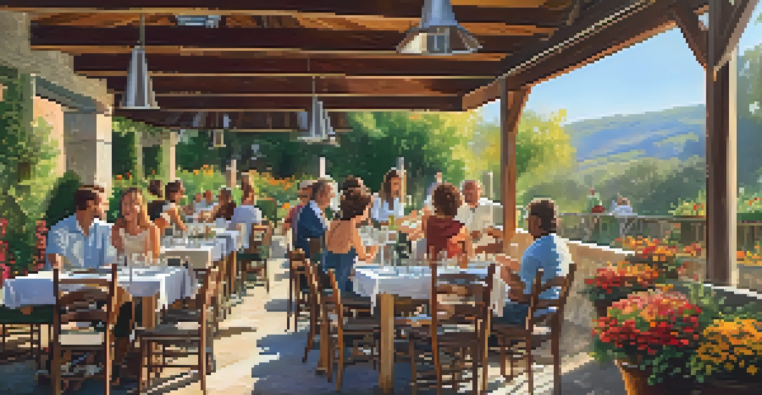Outdoor dining at Il Fornaio with guests enjoying fresh pasta and pizza in a lively setting.