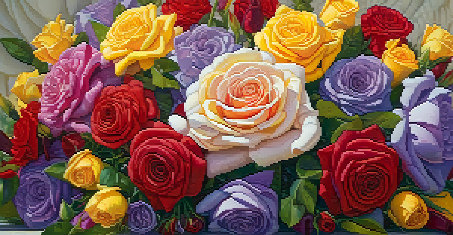 A close-up view of a floral float from the Rose Parade, showcasing a colorful arrangement of flowers forming an animal shape under soft natural light.