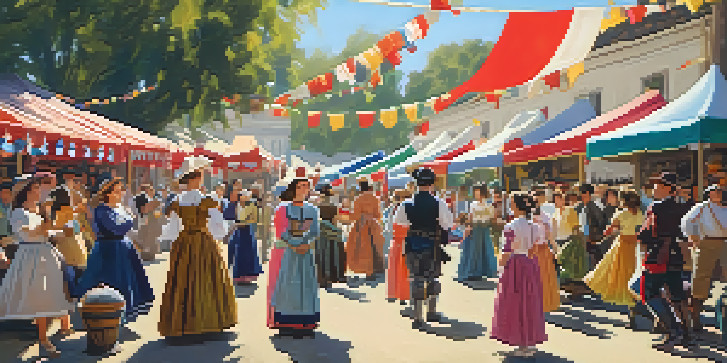 A seasonal festival at a history museum, with families enjoying live demonstrations and historical reenactors in costumes.