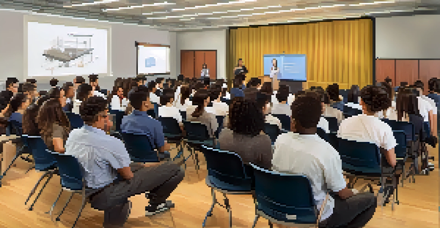 A local business leader presenting a workshop to engaged students at Pasadena City College.