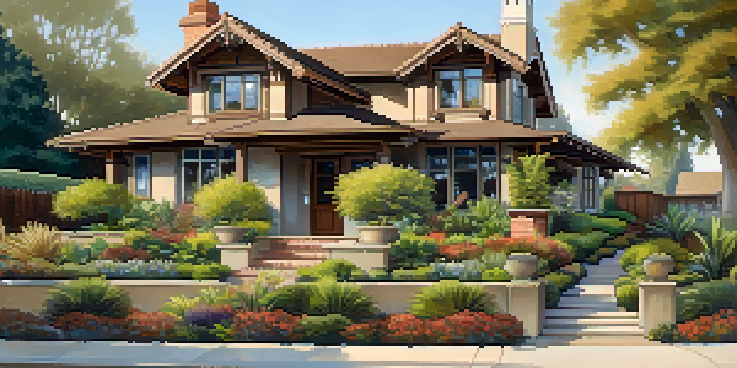 A beautiful Craftsman home with intricate wood details and a welcoming porch, surrounded by a vibrant garden.