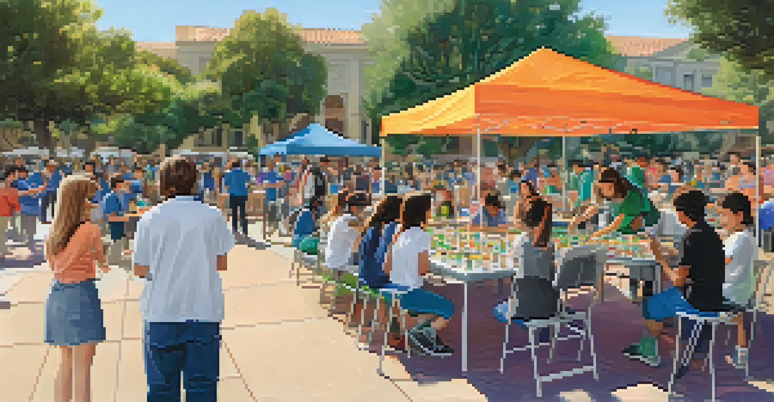 Local students participating in a science outreach event at Caltech, with volunteers and colorful activity tables.