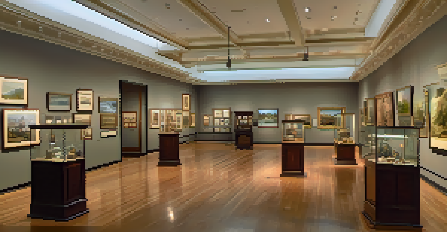 Visitors exploring the interior of the Pasadena Museum of History, surrounded by artifacts and exhibits.