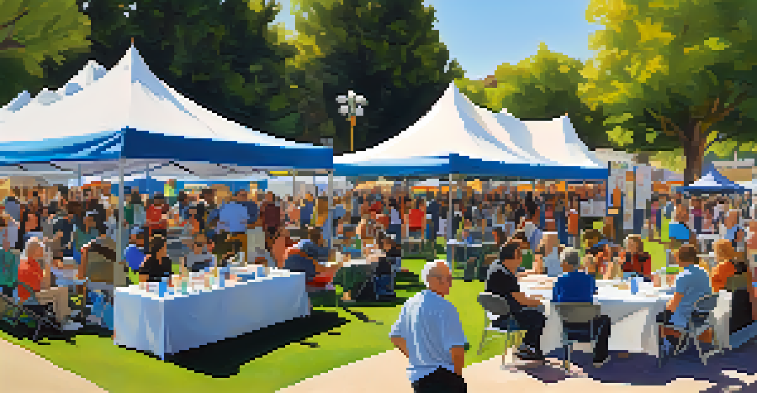Authors interacting with an audience at a vibrant literary festival in a park.