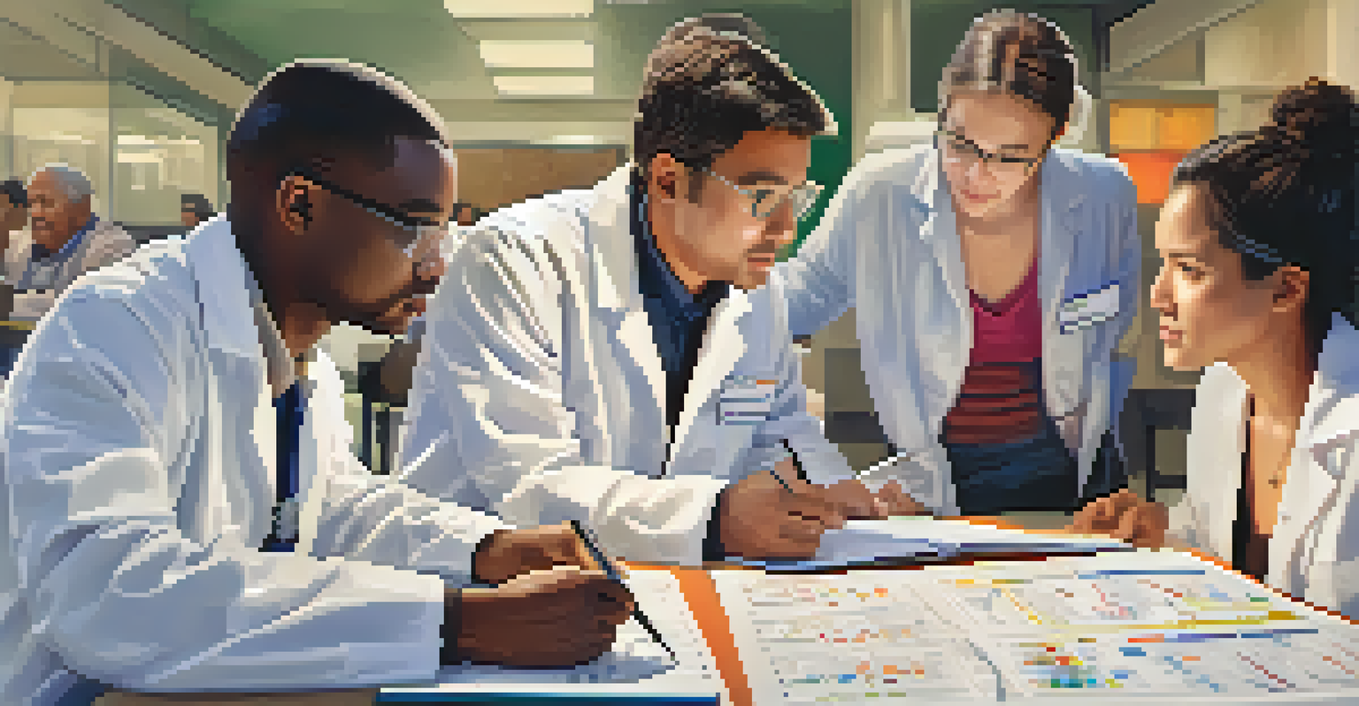 A Caltech researcher discussing public health data with local residents in a community center, highlighting collaboration.