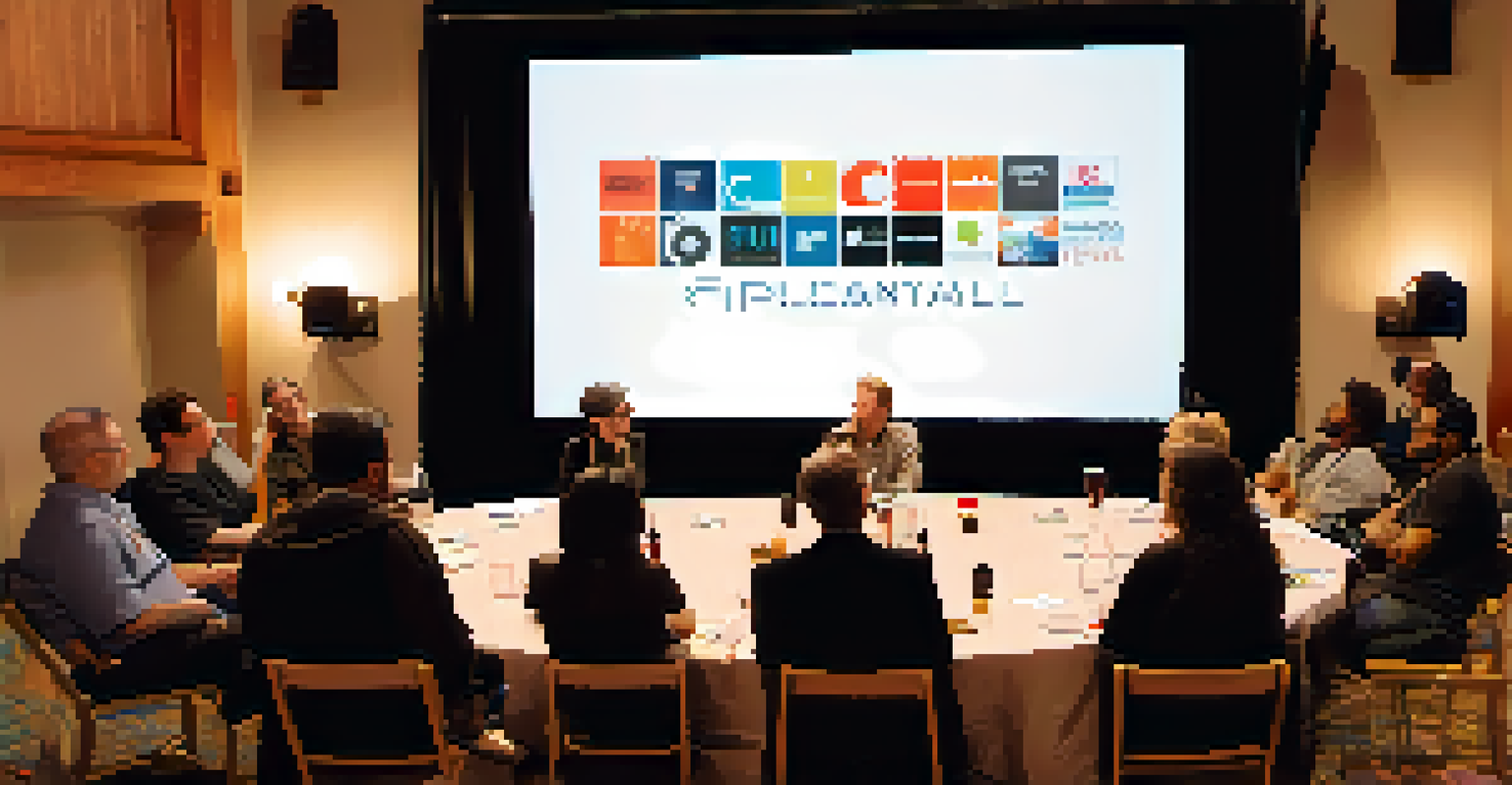A panel discussion at the Pasadena Film Festival with filmmakers sharing insights, an attentive audience, and festival branding in the background.