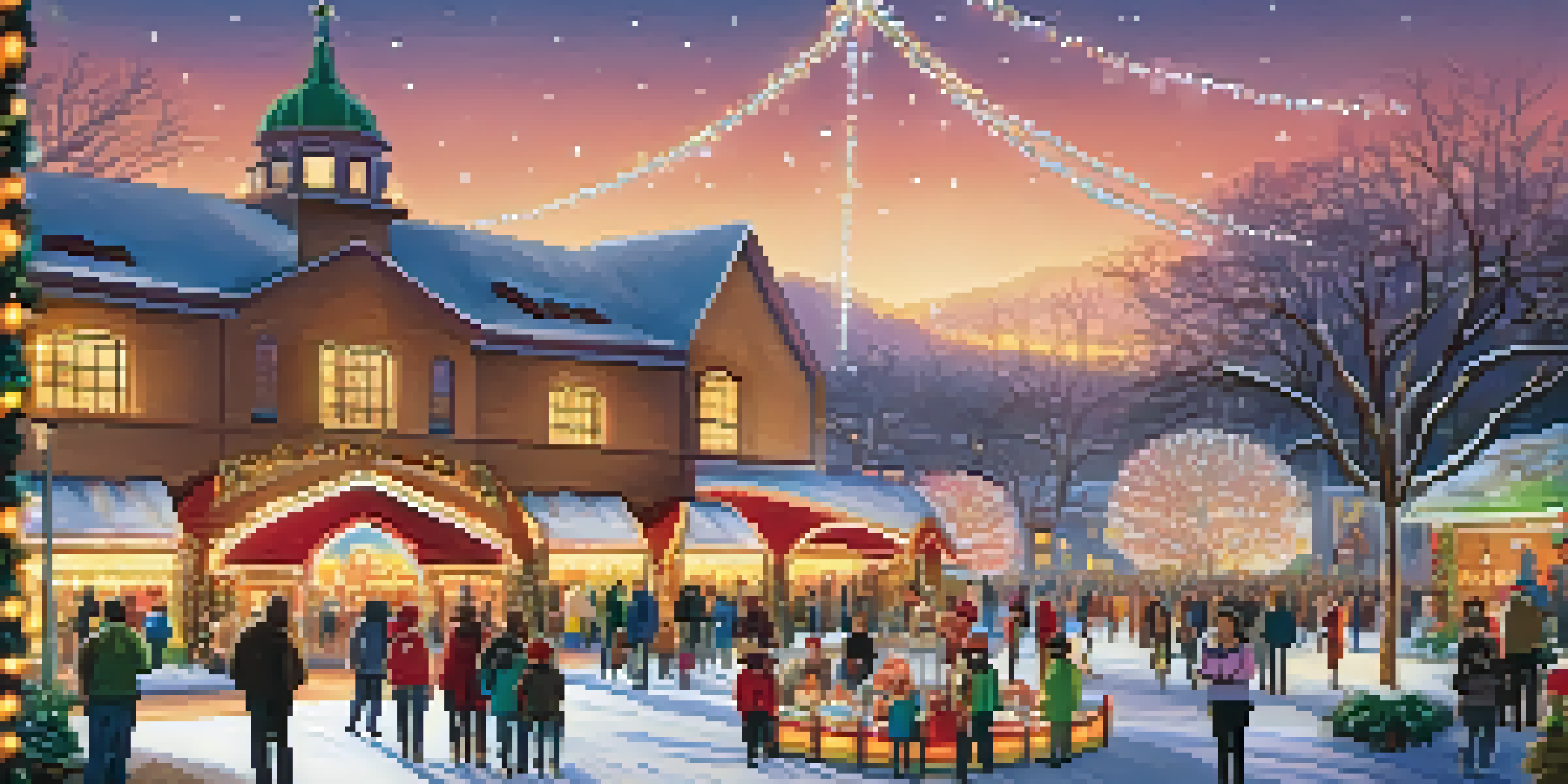Families enjoying the Festivals of Lights in Pasadena, surrounded by colorful light displays and winter scenery.