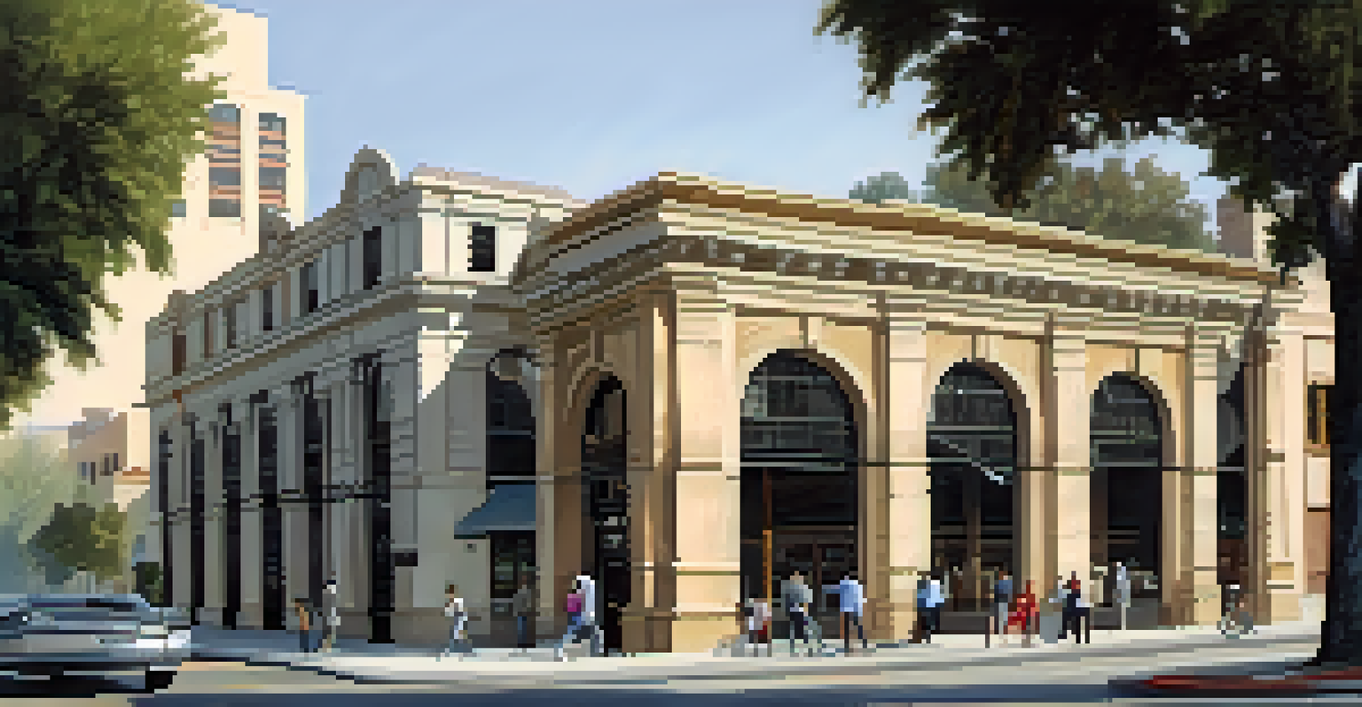 A historic building in Pasadena showing adaptive reuse with modern elements integrated into the design.