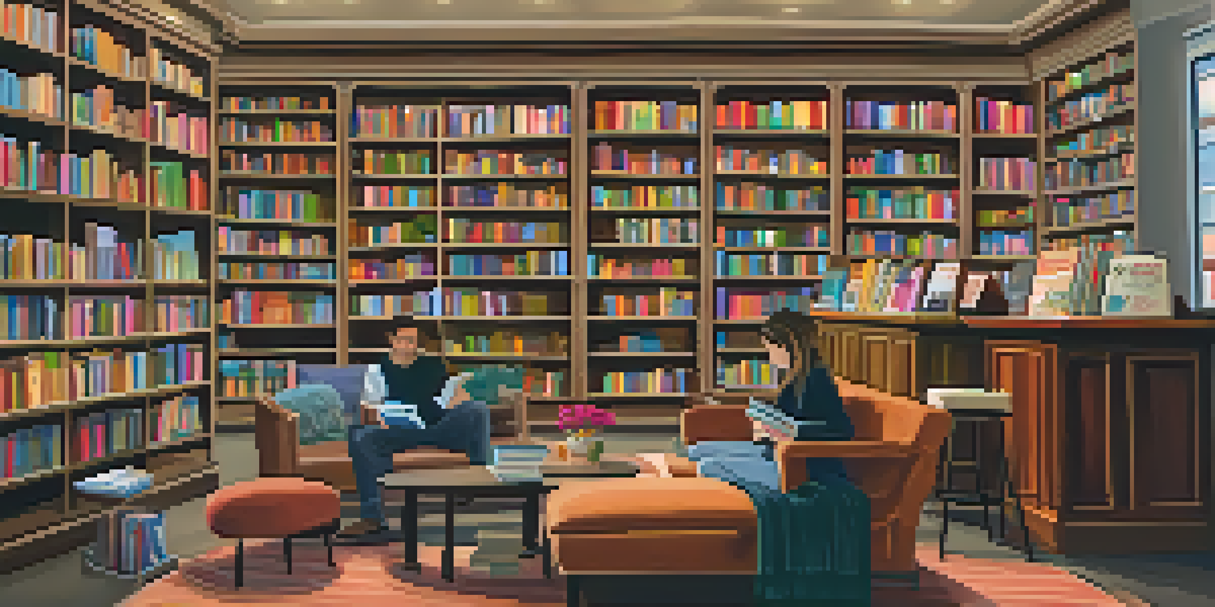 A warm and inviting independent bookstore in Pasadena with wooden shelves filled with books and a cozy reading nook.